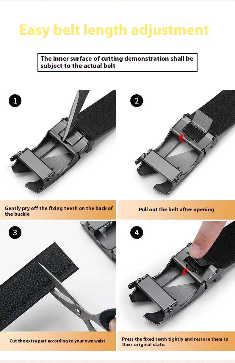 Auto-buckle Leather Belt