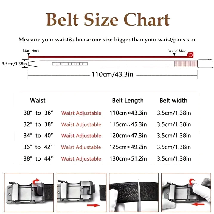 Auto-buckle Leather Belt